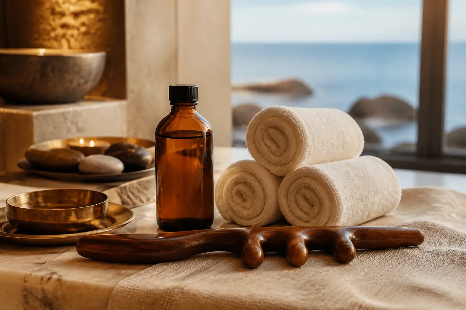 A restorative massage in a warm spa setting